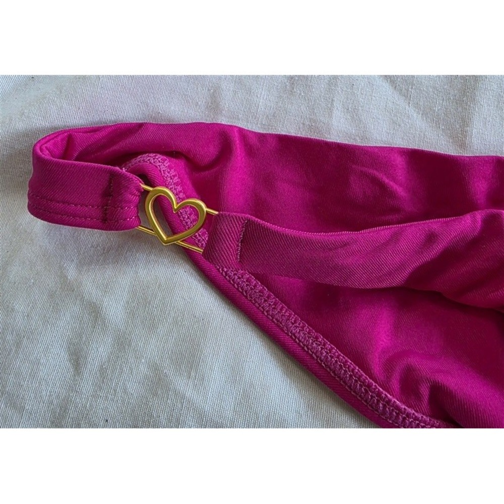 NWOT L*Space XL Ziggy BITSY Bottom Heart Sides Bikini Swim Pink 132466